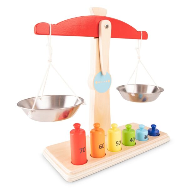 Детска дървена везна с теглилки New classic toys-bellamiestore