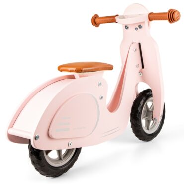 Детски дървен балан скутер в розово-bellamiestore