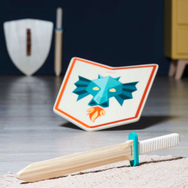 Janod Сет за игра от меч и щит - Дракон-bellamiestore