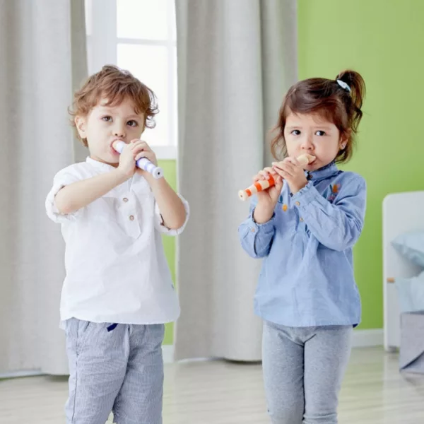 Детска дървена флейта Classic World музикален духов инструмент за деца 3+ години