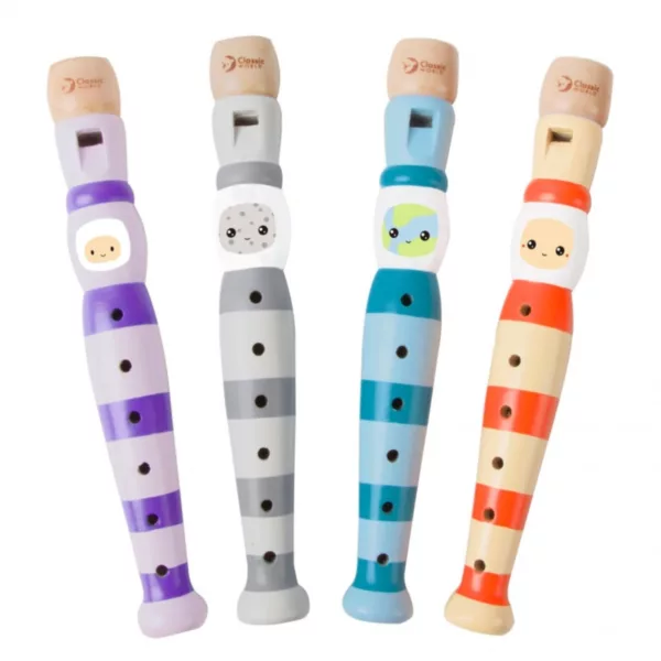 Цветна дървена флейта Classic World музикален инструмент с дупки за деца 3+