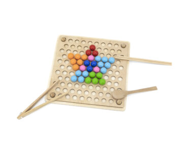 Дървена мозайка с топчета - Монтесори образователна игра-bellamiestore