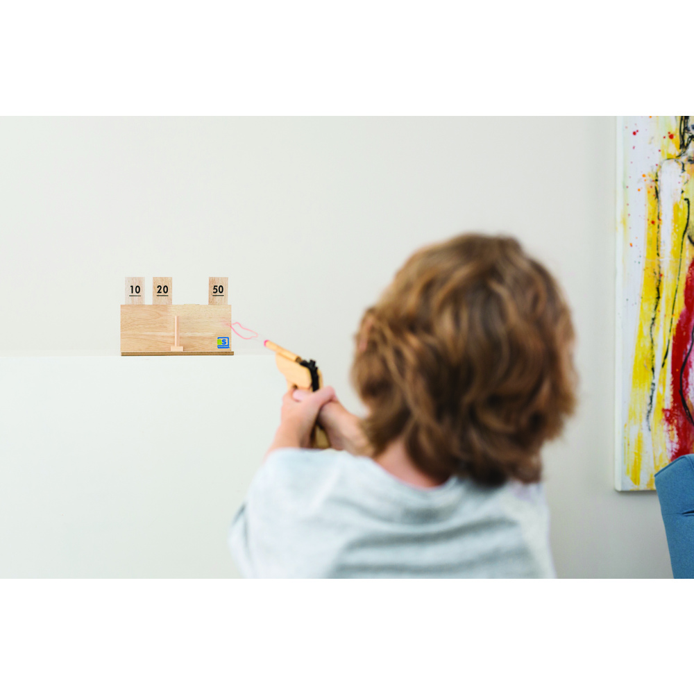 Дървена играчка - Пистолет с мишени за стрелба-bellamiestore