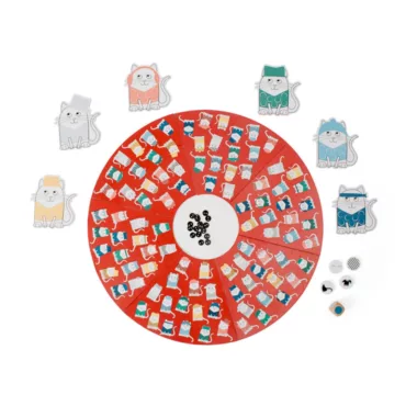 Настолна игра Котки с шапки &ndash; BS Toys с цветно игрално поле и фигурки за деца 4+
