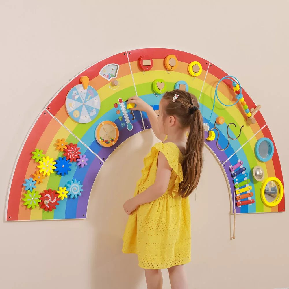 Образователна дъска за стена Дъга VIGA Toys с музикални и сензорни елементи