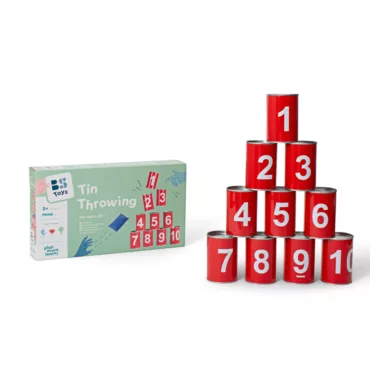 Забавна игра кенчета с цифри червени метални комплект 3+