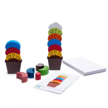 Детска настолна игра Сладоледена мечта дървени сладоледи цветни 3+