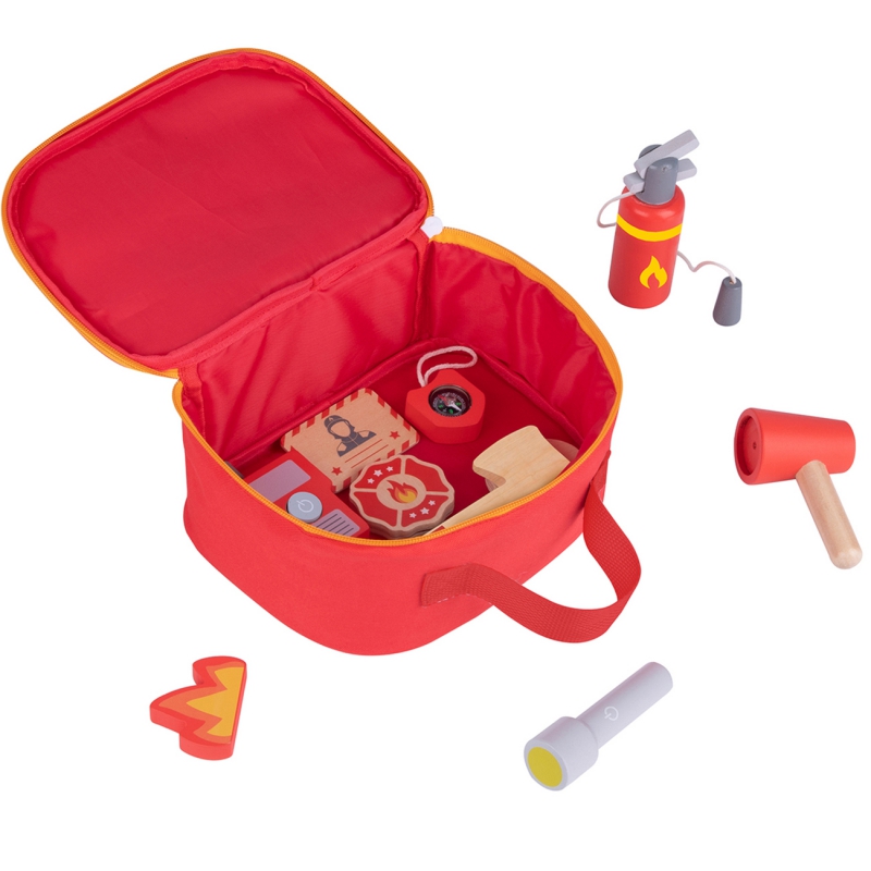 Детски дървен комплект за игра - Малък пожарникар-Tooky toy