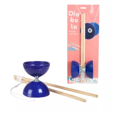 Детски уред за жонглиране Diabolo син с дървени пръчки 6+