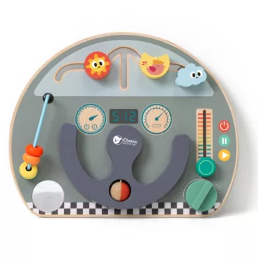 Дървена сензорна дъска кормило Classic World с бутони въртящи елементи и огледало за деца 12м+