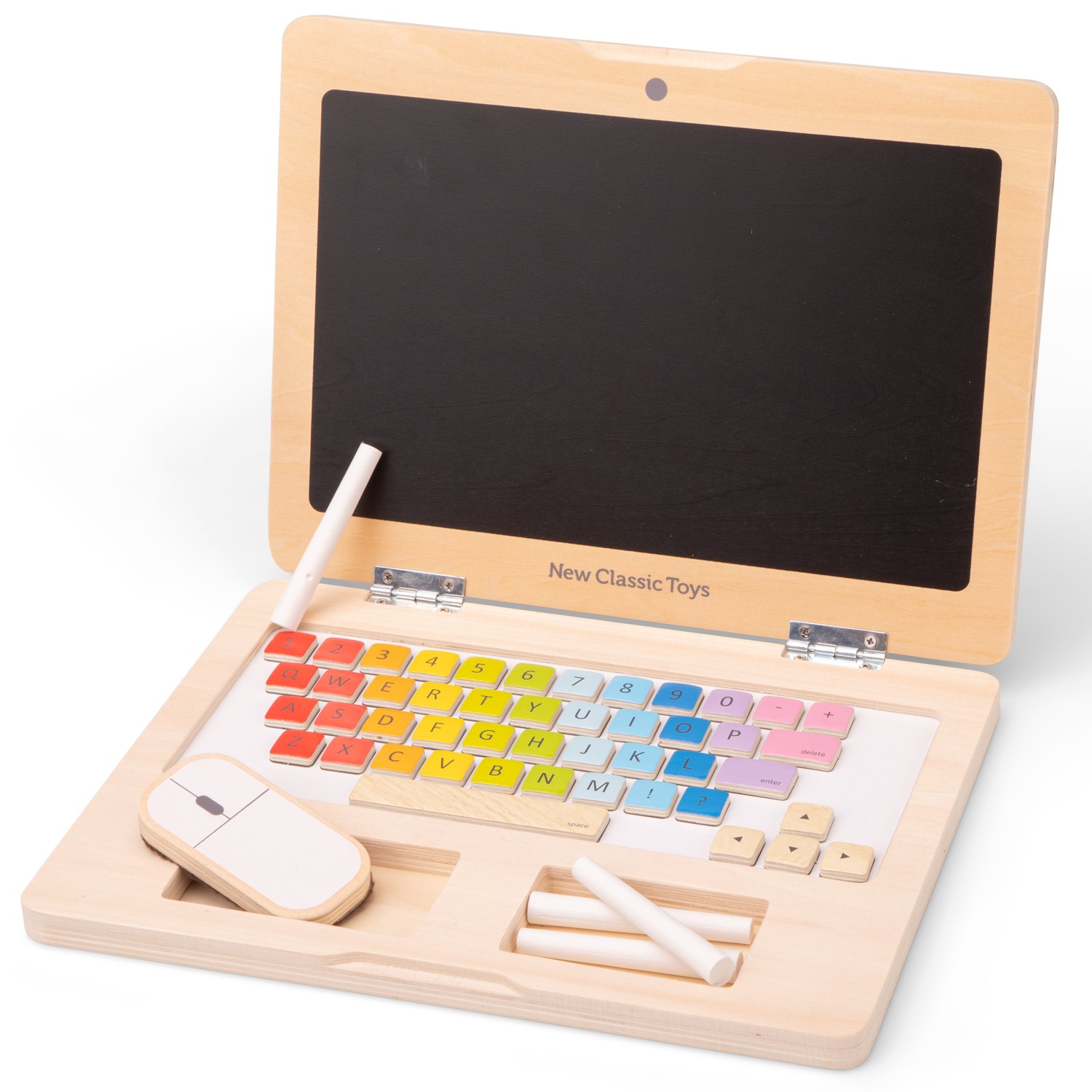 Дървена играчка - Лаптоп с магнитни букви-bellamiestore