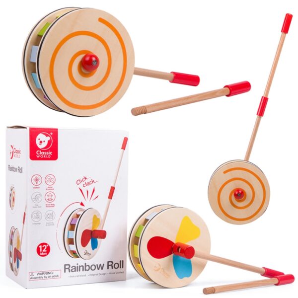 Дървена играчка за бутане Дъга-bellamiestore