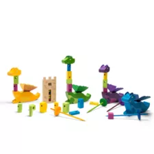 Конструктивна настолна игра Дракони &ndash; BS Toys с цветни дървени елементи и филц 4+