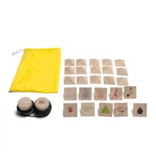 Забавна детска игра Зелено Червено Стоп дървени плочки 4+