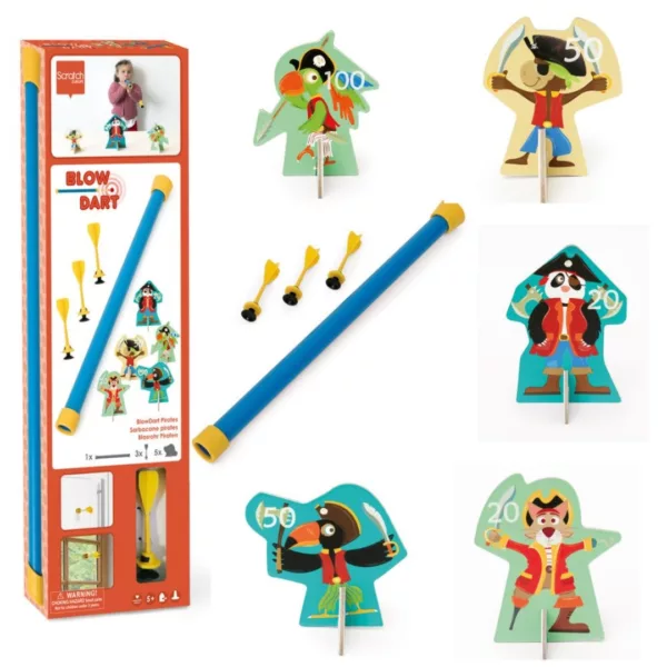 Детска игра за стрелба със стрелички Пирати от Scratch комплект с мишени