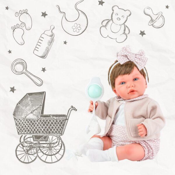Реалистична кукла - Новородено бебе Анна с дрънкалка и биберон от Marina and Pau