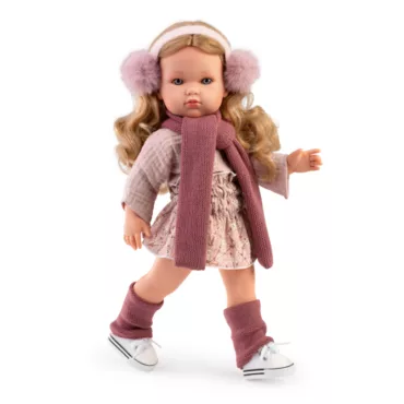 Кукла Белла с дълъг лилав шал в движение 45см