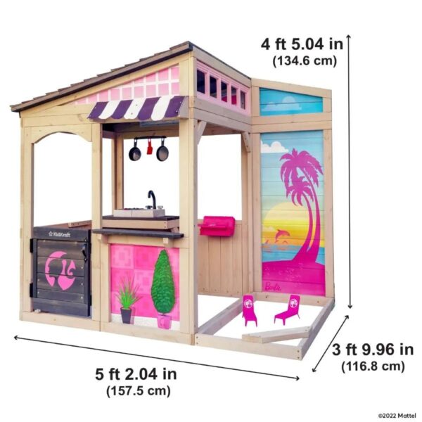 Барби дървена къща за игра на двора-bellamiestore
