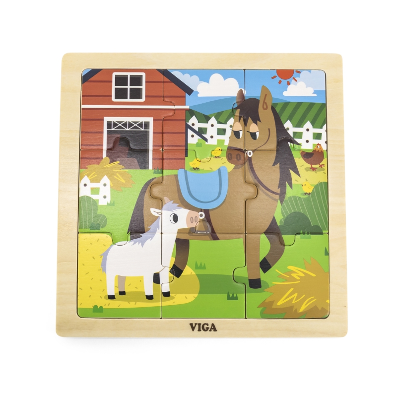 Детски дървен пъзел - Кончета от Viga toys-беламистор