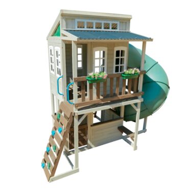 Kidkraft Дървена къща на два етажа с пързалка-bellamiestore