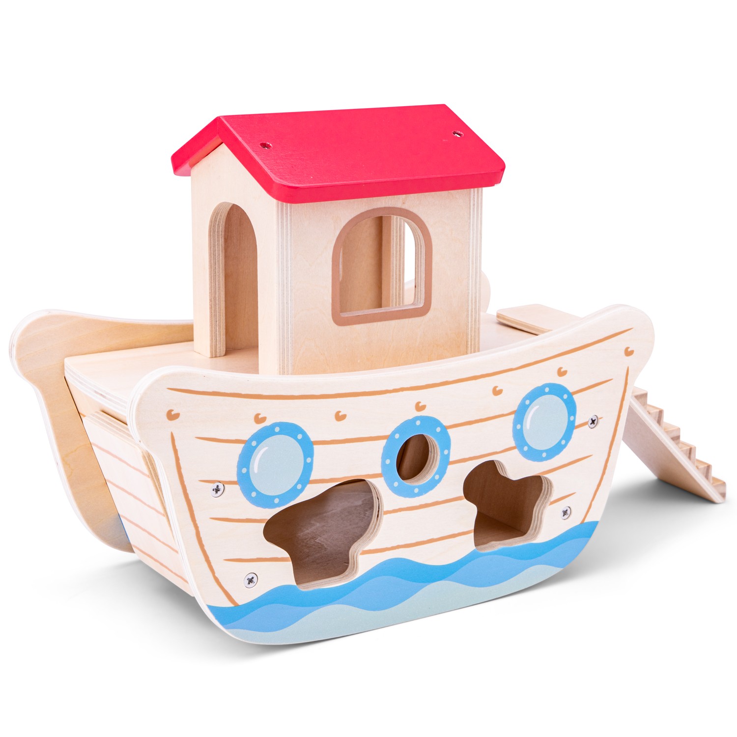 Кораба на Ной - дървена играчка за сортиране -bellamiestore