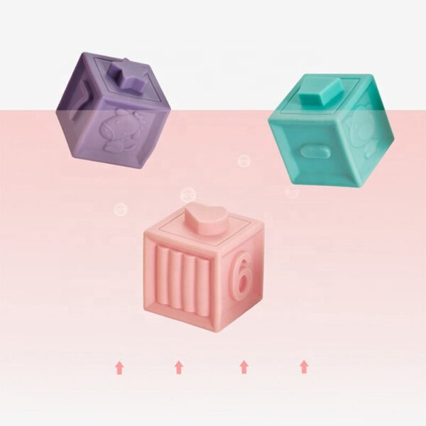 Сензорни меки кубчета с животни - bellamiestore