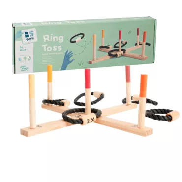 Класическа игра с въжени рингове за двора BS Toys дървена хвърляне на рингове 6+ години