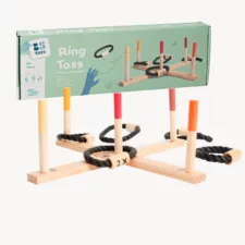 Комплект дървена игра с въжени рингове BS Toys – класическа игра за двора