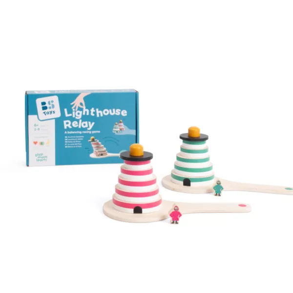 Състезателна игра за сръчност и баланс Фарът BS Toys дървени цветни елементи 6+
