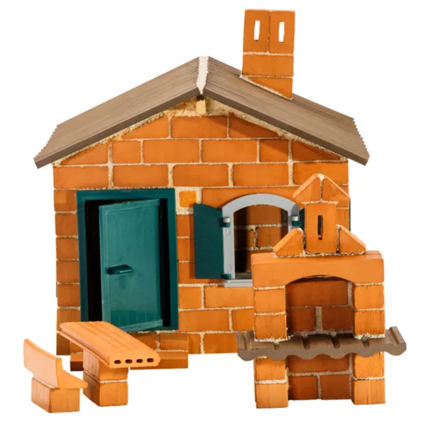 Конструктор с тухли Къща с барбекю Teifoc детайл фасада и керамично барбекю 8+