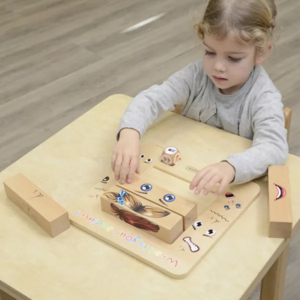 Образователна Монтесори игра емоции Masterkidz дървена игра за разпознаване на чувства деца