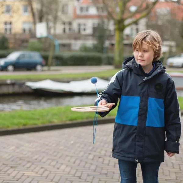 Дървена ракета за координация с топка игра на открито 5+