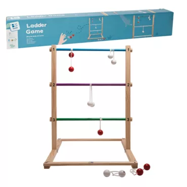 Стълба за игра с хвърляне на топки от BS Toys дървена активна градинска игра 6+