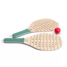 Детски комплект за падел тенис BS Toys дървени ракети зелени дръжки