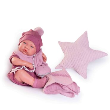 Кукла - Новородено бебе Миа с биберон и зайче-belamiestore