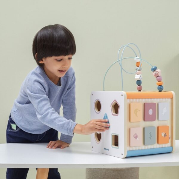 Viga Polar B дървен куб с активни игри 8 в 1 – образователна играчка за деца 1