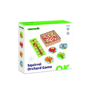 Детска настолна игра Катерица в овощната градина Tooky Toy кутия и съдържание