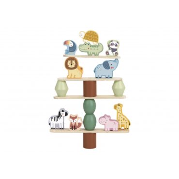 Tooy Toy Игра за баланс с дървени фигурки на животни-bellamiestore