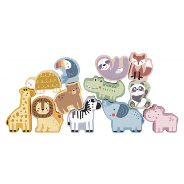 Tooy Toy Игра за баланс с дървени фигурки на животни-bellamiestore