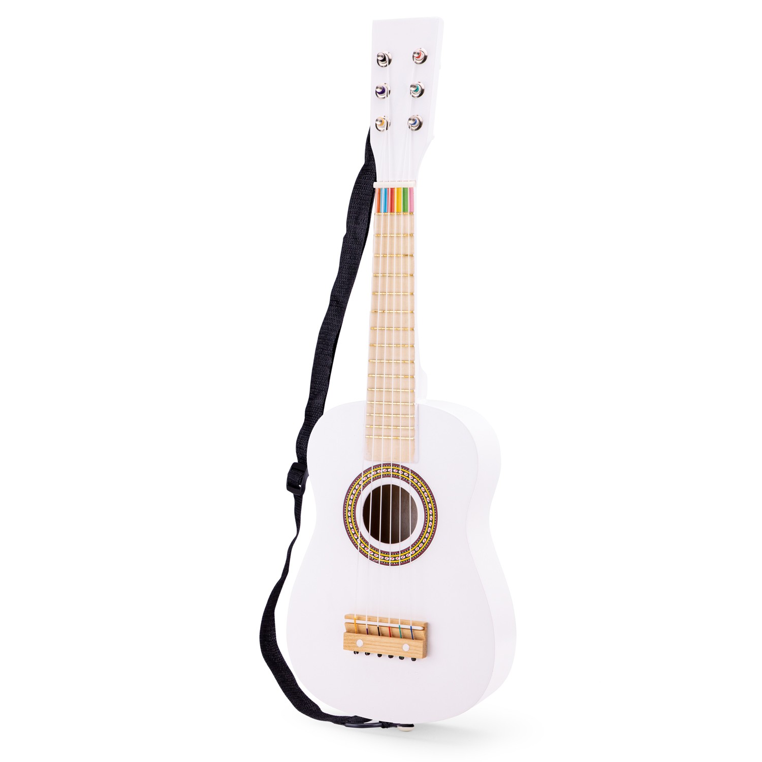 Детска дървена китара в бяло New classic toys-bellamiestore