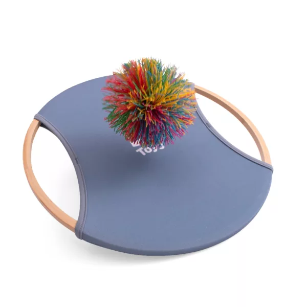 Бамбуков комплект за тенис с пулче от BS Toys синя ракета от бамбук и цветно пулче 4+