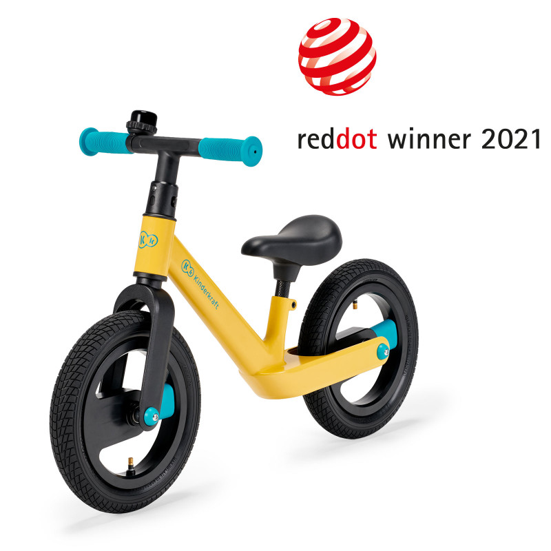 Детско колело за баланс Kinderkraft Goswift Жълто-беламистор