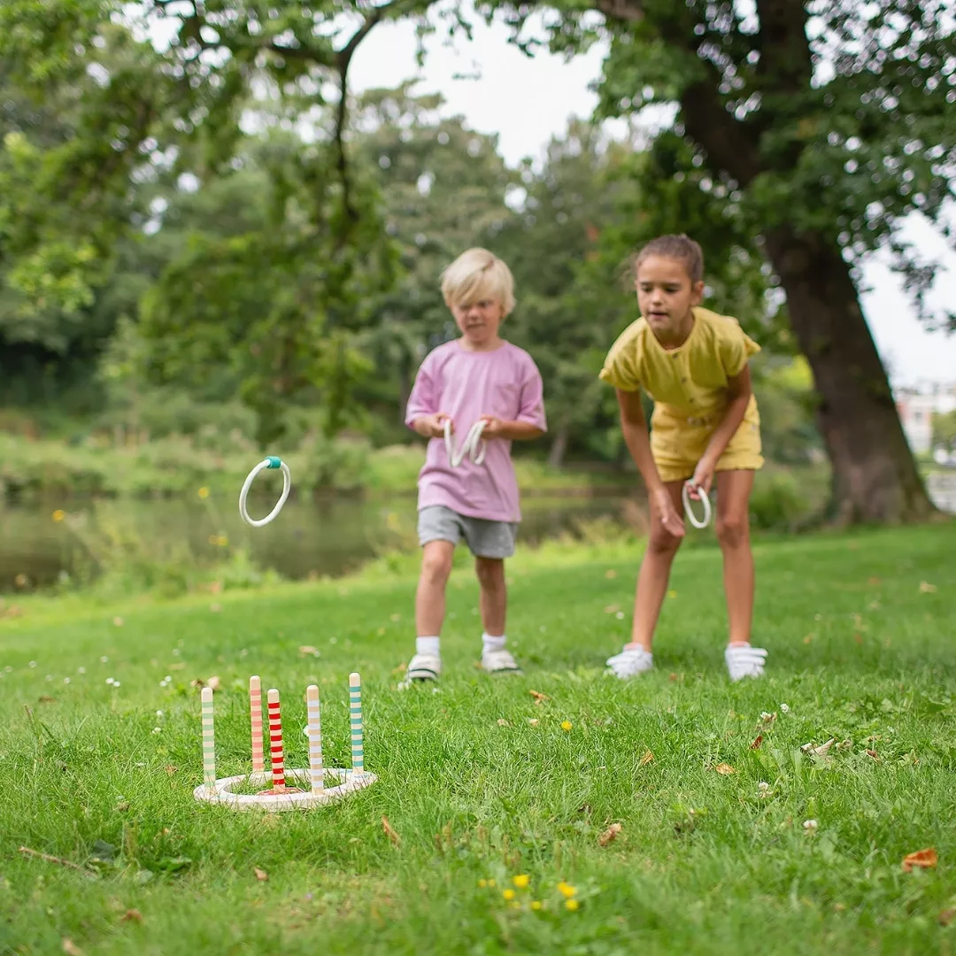 Игра с рингове детска състезателна BS Toys игра навън дървена 4+