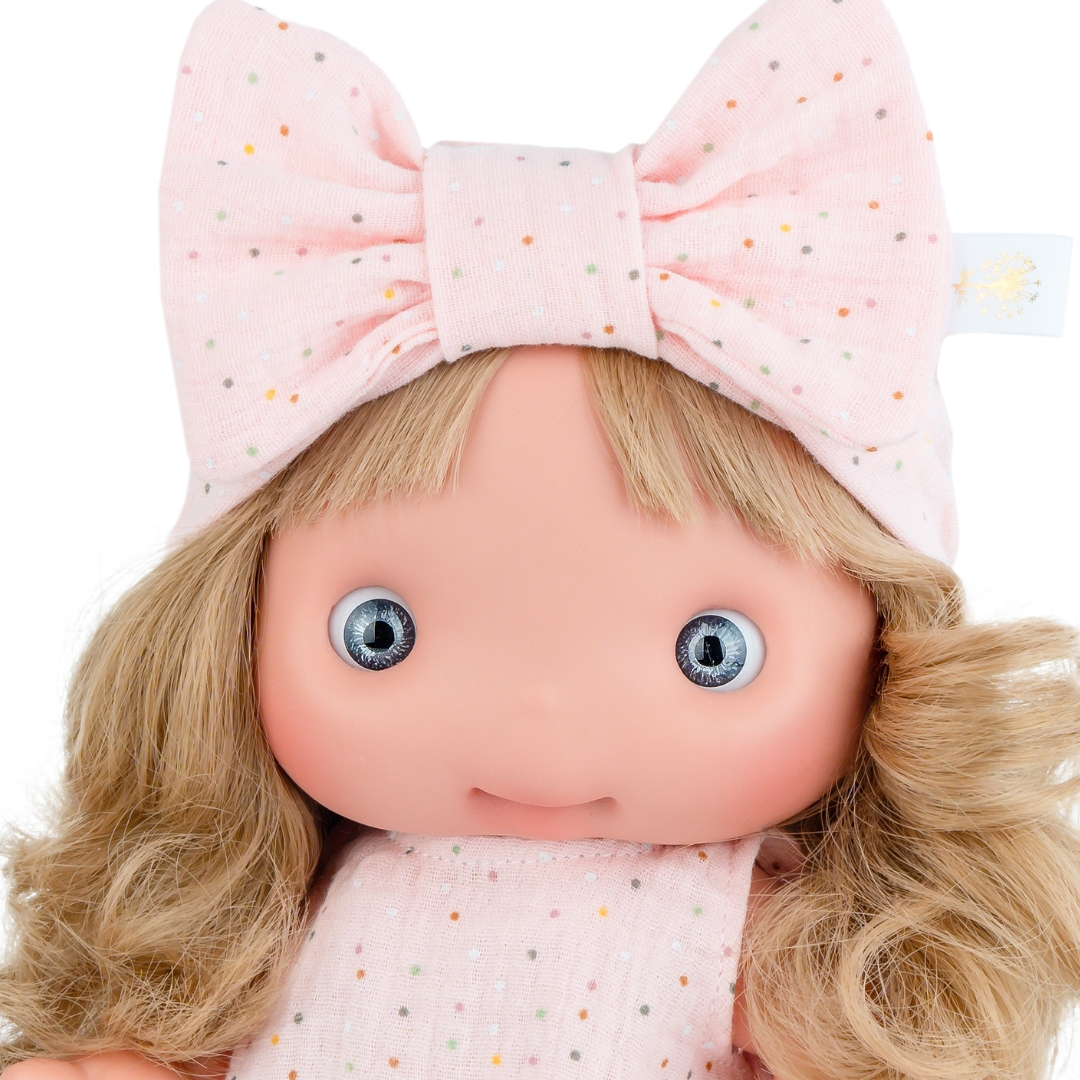 Кукла бебе Piu с розов гащеризон-bellamiestore