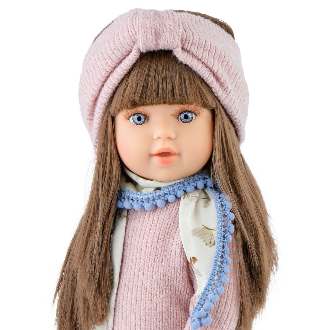 Кукла Марина с клин и розов блузон-bellamiestore