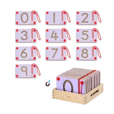 Магнитни дъски цифри Viga Toys комплект от 0 до 9 с писалка и дървена кутия