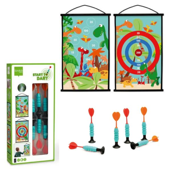 Scratch Детски дартс с две игри - Динозаври-bellamiestore