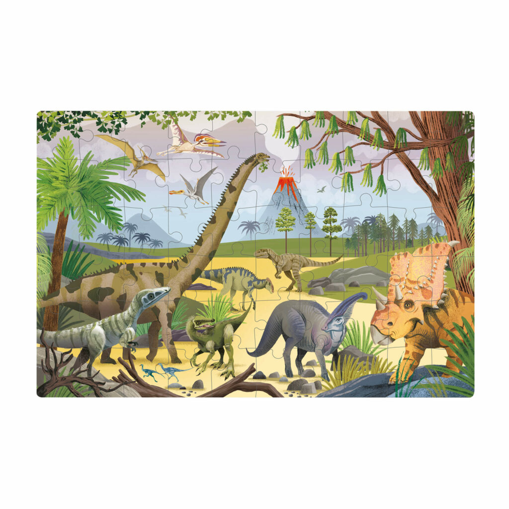 Светещ детски пъзел - Динозаври от 60 части-bellamiestore