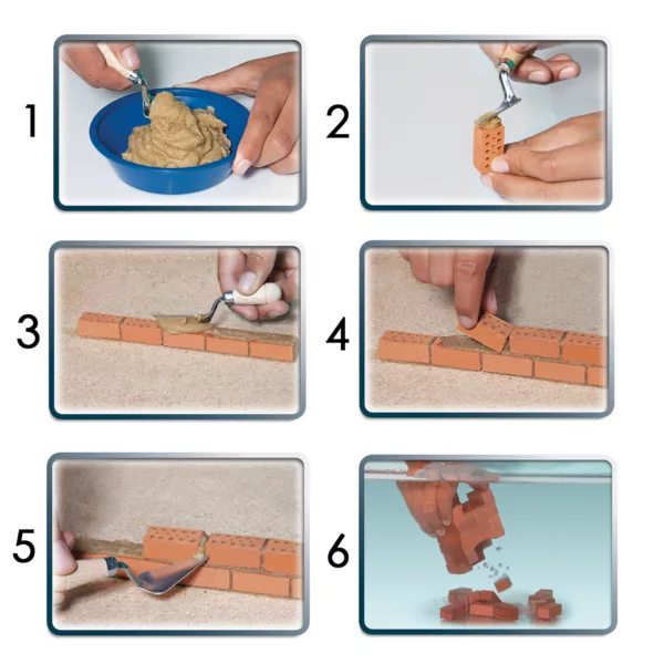 Конструктор с тухли Къща Teifoc 35 части с хоросан и инструменти 6+