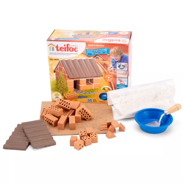 Конструктор с тухли Къща Teifoc 35 части керамични тухлички 6+